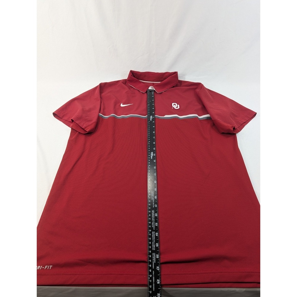 Nike Oklahoma Sooners OU Men's Dri-Fit Polo Size XL Two Tone Maroon Excellent - Picture 6 of 9